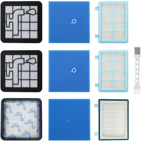 Fishoney 3 Stück Filter für Philips PowerPro Compact, FC9331, FC9332, FC9333, FC9555, FC9556, FC9557, FC8010/02 Ersatzteile für Active, City & Power Cyclone 5 Bodenstaubsauger