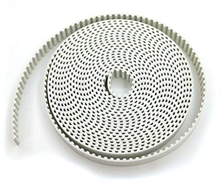 Zahnriemen 2 Meter T5 PU offener Riemen, T5 Zahnriemen, T5 16 mm, weiß, Polyurethan mit Stahlkernriemen, Breite 16 mm