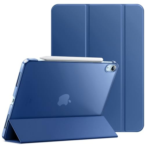 JETech Hülle für iPad Air 11 M4/M3/M2 & Air 5/4 10,9, Navy | Für iPad Air 11 (2026-2024) & 10,9 (2022/2020), Schlanke Transluzent Rückseite, Dreifach-Ständer, Auto Schlafen/Wachen