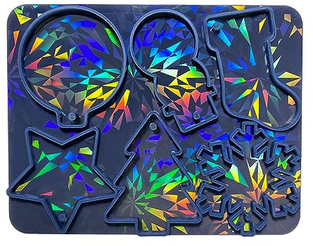 TONXX Holographic Christmas Silicone Mold for DIY Ornaments Snowman Resin Mold Christmas Tree Snowflake Pendant Epoxy Molds