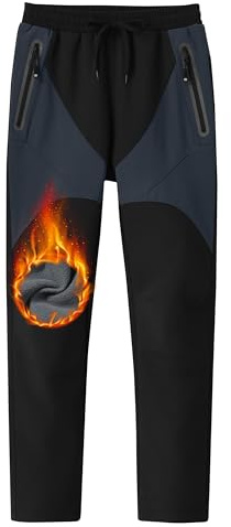 MoFiz Kids Winter Fleece Hiking Insulated Snowboard Pants Kids Girls Waterproof Snow Ski Pants Black 8-9