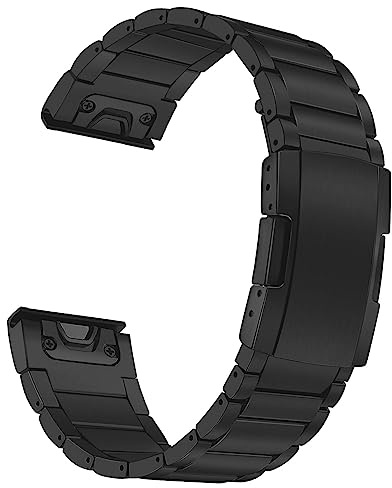 ahayo Titan QuickFit 26 mm klockarmband för Garmin Fenix 6X/Fenix 5X/Fenix 7X/Enduro, lätt metallarmband med spänne i rostfritt stål för epix Pro 51 mm, QuickFit 26mm