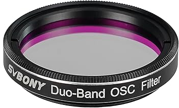 Svbony SV220 Astro Dual Schmalbandfilter, 1.25 7nm H-Alpha OIII Filter, Reduziert Lichtverschmutzung, Geeignet für Farb-CMOS-Kameras, Teleskopfilter für Deep Sky Astrofotografie