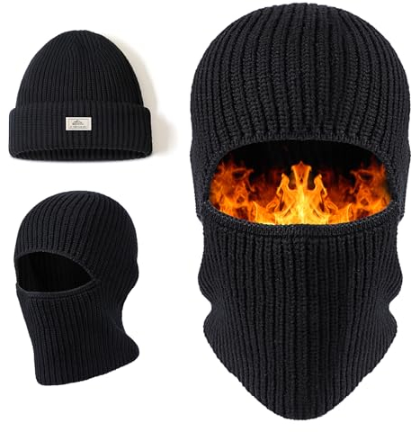 TAGVO Sturmhaube Winter für Herren Damen, Multifunktional Warme Beanie Mütze Skimaske, Leichte, Winddichte und Atmungsaktive Sturmhaube, Radfahren Motorrad Balaclava Gesichtshaube - Zwei Stile