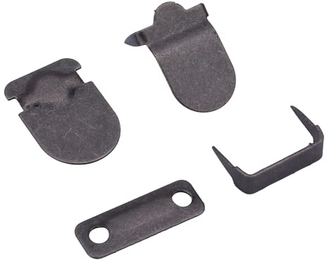 Trimming Shop 10mm Trouser Fasteners Hook and Bar, Gunmetal - 10 Pieces | Hook and Bar Fastenings, Non-Sew Fastener Closures for Repairing Trousers, Sewing, Dresses, Skirts, Fashion Clothing