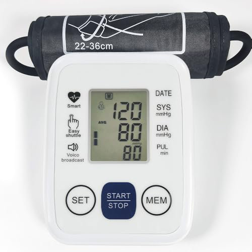 TopYart Misuratore Pressione da Bracciom, Sfigmomanometro Digitale, Polsino Regolabile da 22 a 36 cm, Misuratore Pressione da Polso (Bianco)