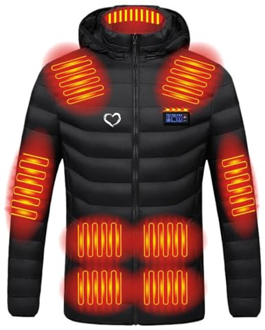 2024 Veste Chauffante USB Manteau Chauffante Homme Femme Électrique Vêtement de Chauffage 17 Zones Chauffé Températures Réglables Lavable pour Ski Plein Air Randonnée Hiver Moto Chasse Camping