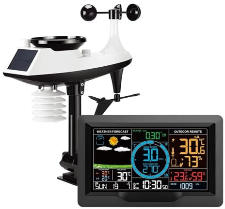 Stazione meteorologica Wireless a Colori Anemometro Temperatura Domestica umidità Orologio velocità del Vento Direzione Pioggia Misuratore Sensore di previsione per casa Giardino Fattoria