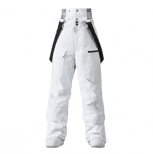 ALSOGO Damen Baggy Skihose Wasserdicht Isolierte Latzhose Winter Herren Snowboard Verstellbare Hosenträger Schneehose Winddicht Outdoor Warme Hose