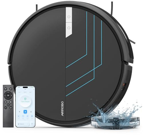 AIRROBO Saugroboter mit Wischfunktion, P30 Staubsauger Roboter, 3000Pa Saugkraft, 3 in 1 Roboterstaubsauger für Tierhaare, Teppich, Hartböden, Wischroboter mit Fernbedienung, 120Min Laufzeit