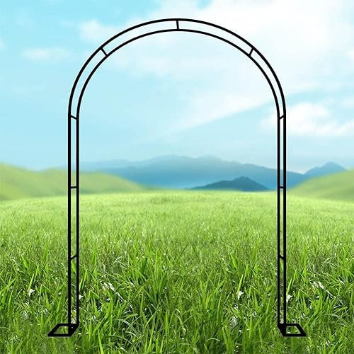 White Metal Garden Arch Heavy Duty 140cm 180cm 240cm Wide Large Wedding Arches for Climbing Plants Support and Decoration Rustic Rose Arbor Archway for Outdoor Garden 1.4M*2.3M Height