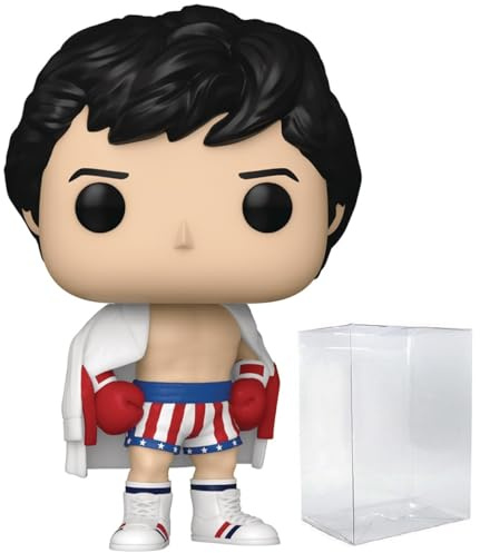 POP Filme: Rocky - Rocky Balboa (Rocky IV)​ Funko-Vinyl-Figur (gebündelt mit kompatibler Box-Schutzhülle), mehrfarbig, 9,5 cm