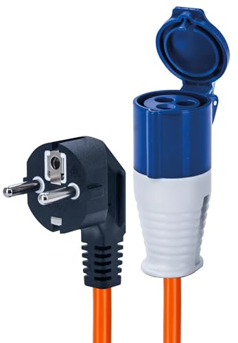 Status UK to European Plug Adaptor, 16A Site Socket, 20cm | IP44 Weatherproof, Camping & Caravans, Motorhomes & Construction Sites, 16ASTEURO1PK10