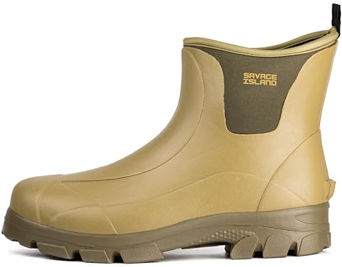 Savage Island Women's Harris Short Ankle Rubber Neoprene Lined Ladies Wellington Boots - Green UK5