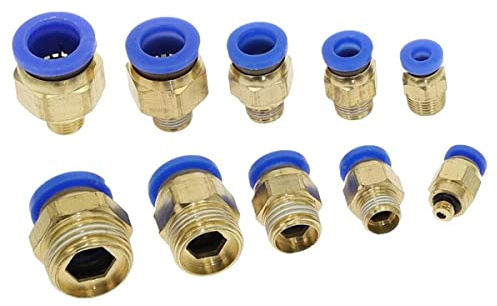 PLLJIAXUAMCLNL 1PCS Tubería de Aire, Rosca Macho 1/8'' 1/4'' 3/8'' 1/2'' A Tubo 4 6 8 10 12mm Recto Racor Empujador Neumático para Conectar Aire (8mm 3/8)