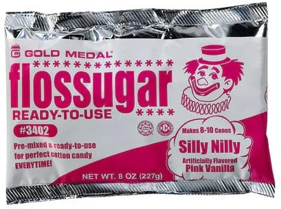 Gold Medal Silly Nilly (Pink Vanilla) Flossugar Cotton Candy Mix, 8 Ounce Packets(24 packs)