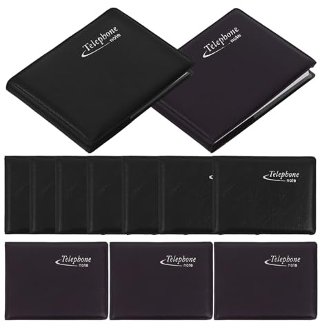 Didiseaon Carnets D'adresses et Résistant Lot de 12 de Poche en Papier Noir, Facile à Transporter pour L'enregistrement des Numéros de Téléphone