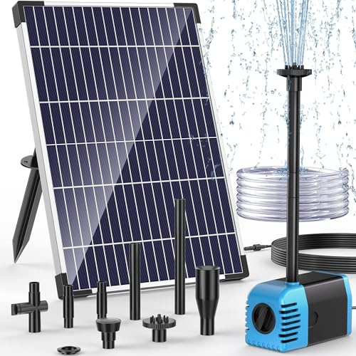 POPOSOAP 12W 600 l/h Solar Springbrunnen mit stabilem Wassersprühsystem | Solarbrunnen für draussen mit Trockenlaufschutz Einstellbarer Fluss für Gartenteich, Aquarium, Vogeltränke