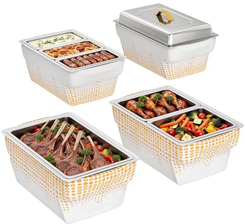 EffiQ-Rate 4 Pcs White Chafer Wind Guard, 55x25cm Chafing Dish Stand Cover | Flexible 210g Milk Silk Fabric, Flame Resistant, Washable, Stretchable, Windproof, for Buffet, Parties, Weddings, Catering