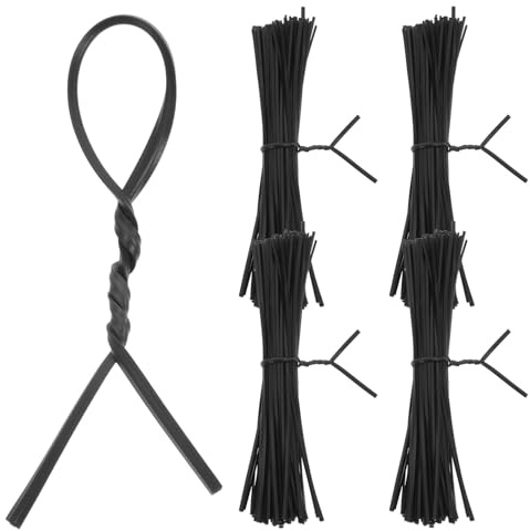 SWOOMEY Fascette di Ferro Plastificato Nero 1000 Pezzi, Filo di Ferro da Giardinaggio Rivestimento Zincato, Utilizzate per Legare Piante e Organizzare Cavi in Esterno