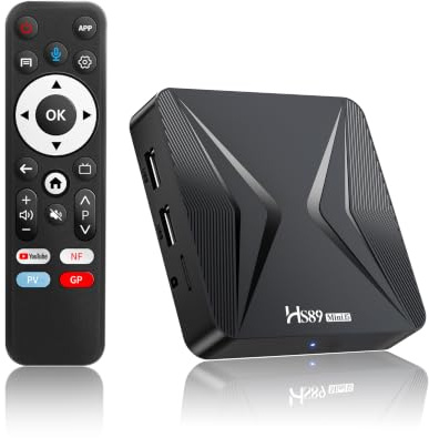 HS89 MINI15 TV Box Android 14.0 4K 8K HD Android Box 2GB RAM 16GB ROM RK3539 Quad-Core WiFi 6 Doble Banda 2,4G/5G 10/ 100M Ethernet Bluetooth 5.4 USB2.0 HDMI2.1, Smart TV Box Media-Streaming-Clients