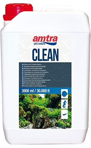Amtra Clean - Depuratore naturale per l'acqua degli acquari, con microorganismi che eliminano ammoniaca e nitriti, riduce i cambi d'acqua, 3000 ml
