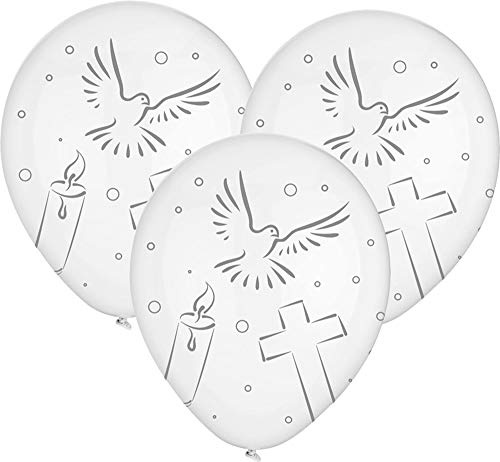 Lot de 8 ballons en forme de croix pour confirmation, communion, baptême, env. 30 cm de diamètre