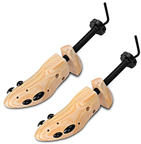 AioTio Scarpe Allarga Espansore Scarpe Legno Regolabile Scarpe Operazione Facile Allunga per Uomo e Donna Allarga Forma Scarpe(L 42-45)