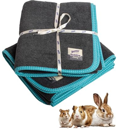 bunnyNature Bedding Easy Türkis - Waschbare PIPI-Pads für Meerschweinchen, Kaninchen - Kleintier Decke - Weicher Fleece & Saugstarker Molton - Antiallergisch