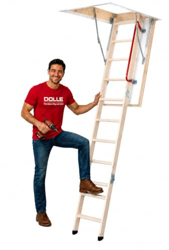 DOLLE Dachbodentreppe 120x60 cm, Bodentreppe gedämmt, U-Wert 0,77 | 3-teilige Dachbodenleiter für 285 cm Raumhöhe, 150 kg Traglast, inkl. Isolierung, Rohbaumaß 120x60 cm