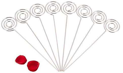 50 x Silber DIY Craft Metall Runde Drähte Fotokarte Bildtabelle Name Kartenhalter Clips Bild Memo Note Fotoständer Memo Papier Note Display Clip Halter(Round Shape)