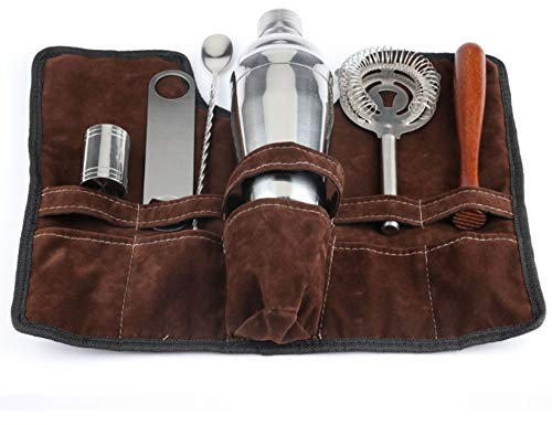 LZXBC Cocktailshaker Set, 6 Teiliges Edelstahl Cocktail Shaker Set, Barkeeper Set für Zuhause Oder die Bar Party Geschenk Amateur Professionelle Barkeeper und Anfänger 550ml