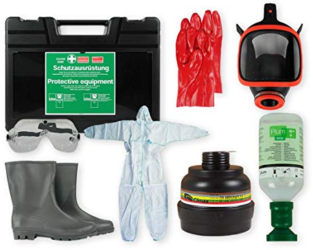 Gefahrgutkoffer 73 SN mit Vollmaske | Schutzausrüstung | 7-teilig | 430 x 335 x 163 mm (B x H x T) | schwarz | nach GGVSE/ADR