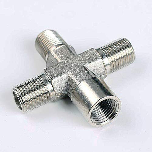 Macho Nacional Tubería Taper 1 unids Latón Tubería Montaje 4 vías Conector Cruz 1/8 Rosca Cobre Acoplamiento de púas Adaptador Acoplamiento