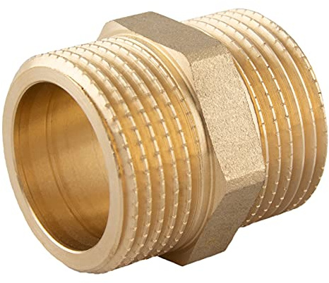 konst-install Doppelnippel 3/4 Zoll (Ø 26,4mm) Messing Außengewinde, Verbindungsstück 2 x AG aus Gewindefitting, Messing Fittings, für Heizung Trinkwasseranlage geeignet