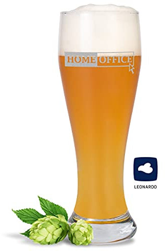 JUNIWORDS Weizenbierglas mit Gravur, Homeoffice, Bierglas