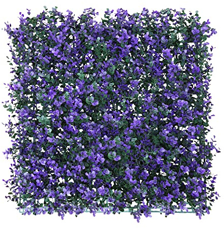 SunnyRoyal - Pannelli in legno di bosso per siepe in legno di bosso 50,8 x 50,8 cm, colore: lavanda