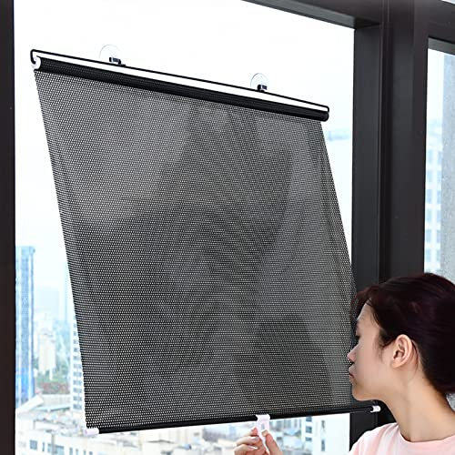 Auto Sonnenblende,Fensterrollo Sichtschutz, UV-Schutz Jalousien Fenster,Seitenzugrollo Mit Saugnapf,Verdunklungsrollo Ohne Bohren,Für Schlafzimmer,Fenster, Balkontüren (40x125cm/15.7x49.2in)