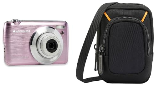 AGFA PHOTO Realishot DC8200 - Fotocamera digitale compatta Cam & Amazon Basics - Custodia Media per fotocamere compatte da 10,9 x 6,4 x 2,3 cm, Nero, Solido