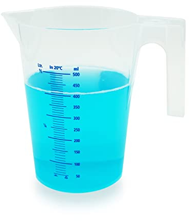 LICARGO® Vaso medidor de 500 ml – apto para lavavajillas, resistente al calor y sin BPA – Fabricado en Alemania – Vaso medidor de plástico de 0,5 L, gran vaso medidor de cocina, hogar, taller y