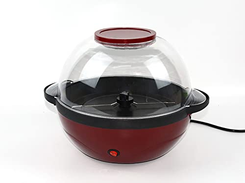 850W Electric Popcorn Machine Fast Quiet Popcorn Maker Machine Hot Oil Butter Popcorn Popper With Stirring Rod Non-Stick Plate, Red