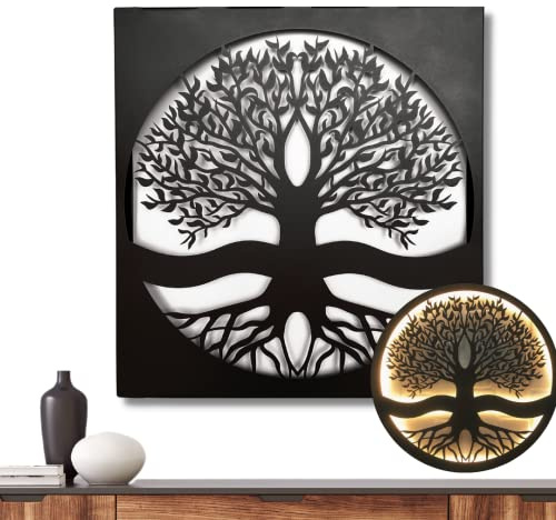 Terma Stahldesign Wanddeko Lebensbaum grau Wandbild Made in Germany Deko aus Metall Deko Wohnzimmer, Schlafzimmer deko Wandbild Wanddeko Wohnzimmer