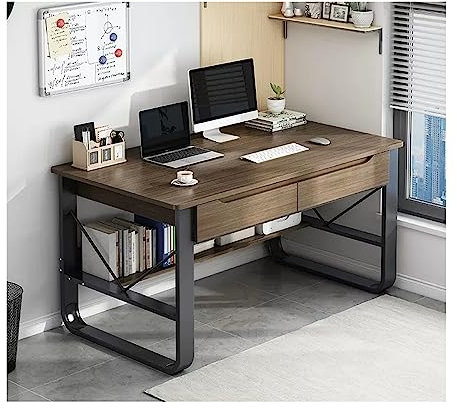 Laptop-Tisch Computertisch PC-Tisch Desktop-Home-Office-Schreibtisch Werkbank Einfacher Studentenschreibtisch mit Schubladen Schreibtisch PC-Gaming-Tisch Arbeitstisch für das Heimbüro ( Color : A , Si
