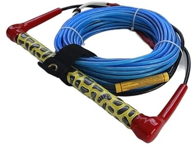 DUNSBY Wasserski Leine Wasserski-Wakeboard-Kniebrett-Seil for Bootfahren 3-teiliges Wasserski-Wassersport-Seil – 23 m Wasserski-Surfen-Seil mit schwimmendem Griff Wakeboard Leine (Color : Blue)
