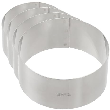 IBILI - 716010 Bague en acier inoxydable, argent, 10 x 4.5 cm (Lot de 4)