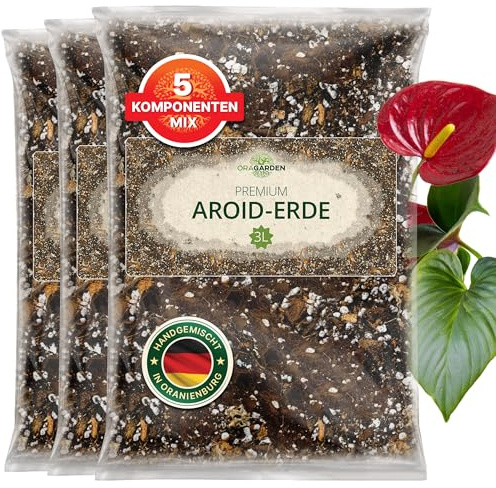 ORAGARDEN Aroid Mix Erde für Zimmerpflanzen und Garten - 9L Aroiden Substrat für Pflanzen, Palmen, Blumen - 5 Komponenten Blumenerde