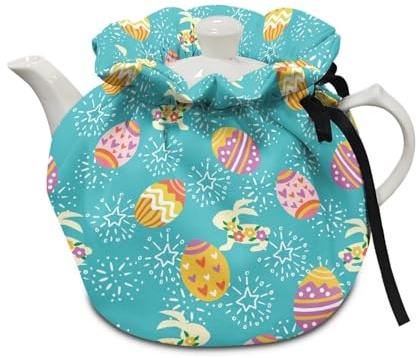LJMKZJN Tea Pot Cozy Fits Most Breakfast Pots Kitchen Home Decorative Tea Pots Cozy Tea Kettle Cover for Home Kitchen Table Hotel Tea Party Restaurant, Easter Eggs Rabbit