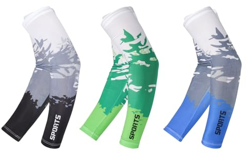 Jupsk 3 paia manicotti da braccio uomo, maniche da braccio di protezione UV Copertura del braccio di raffreddamento Maniche per braccio all'aperto estivo Maniche per braccia di protezione solare