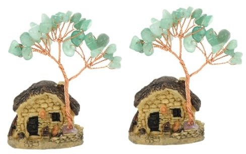 Cabilock 2stücke Crystal Tree Ornament Wunderschöne Feng Shui Desktop-Dekoration Für Zuhause Und Bringend Für Büro Und