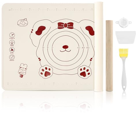 Gugxiom Silikonmatte Backen, Large Non-Stick teigmatte, Verdicken Silicone Baking Mat, mit Messungen und Rand Erhöhung, BPA-frei, für Gebäck Brot Kekse Pizza Fondant Pasta (70 * 50cm)